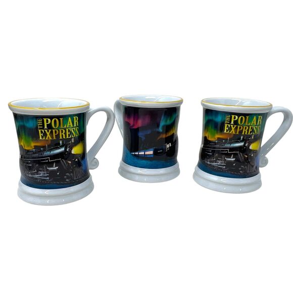 2023 Polar Express Ceramic Warner Bros Embossed 3D Christmas Coffee Hot Coco Mug - Picture 10 of 10